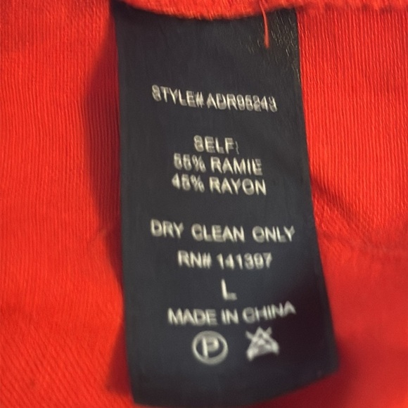 ASTR The Label Coral Red ruffle faux wrap around skirt ruffle sleeves dress Sz L - Picture 7 of 12